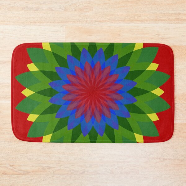 Item preview, SUNBURST FLOWER GRAPHIC GREEN/BLUE/RED designed and sold by WOOFANG.