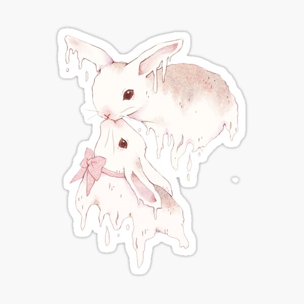 Melting Marshmallow Bunnies Sticker