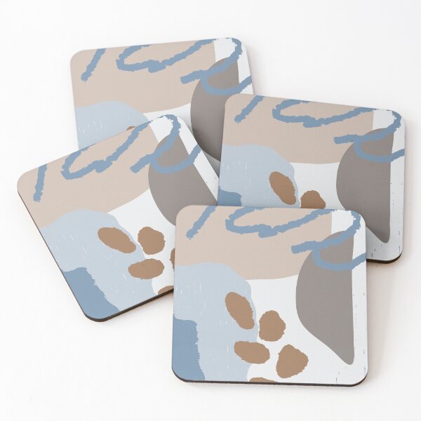 Item preview, Beige and blue abstract art designed and sold by Darya Morozova.