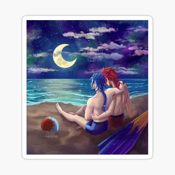 Vista previa del artículo con la obra «Verano - Sun & Moon (Lea & Isa) - Noche», diseñado y vendido por AmeNocturna.