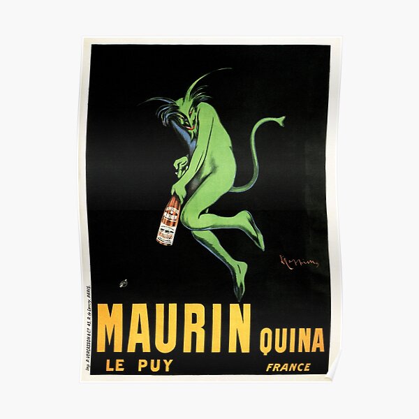 Devil MAURIN QUINA Liquor Absinthe Art Deco France Leonetto Cappiello Poster