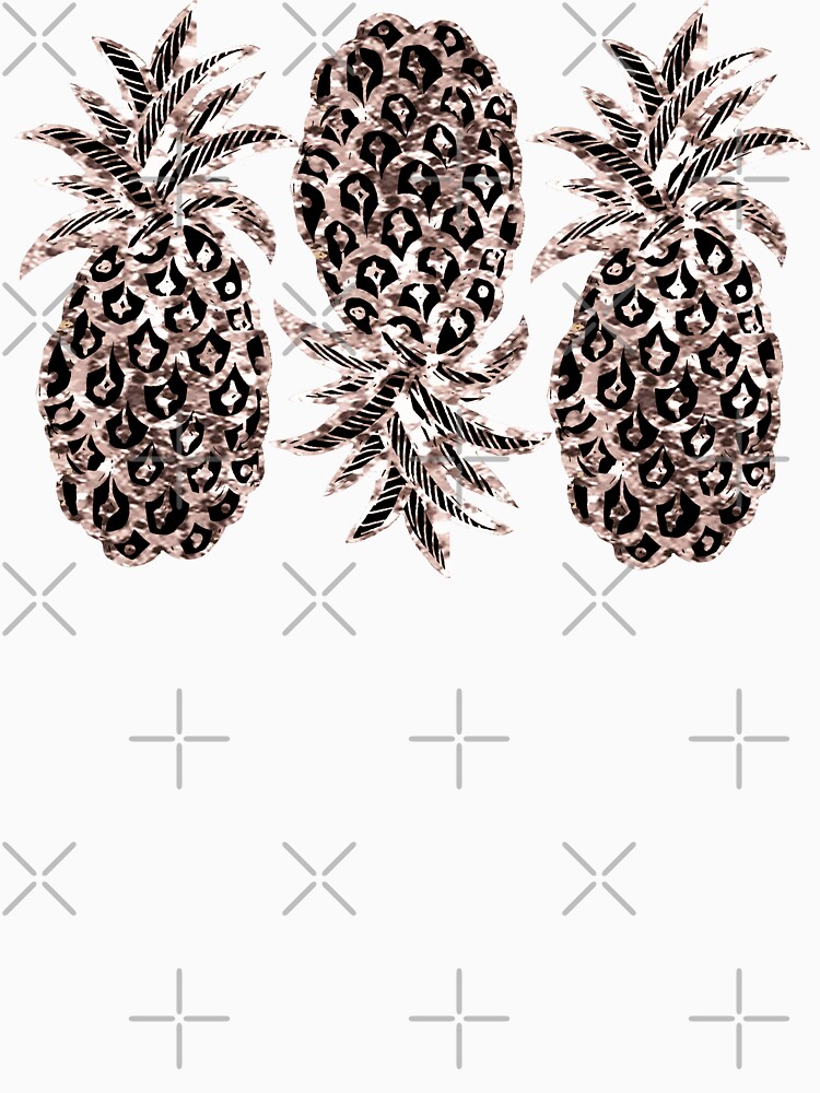 Rose Gold pineapples on purple by MagentaRose