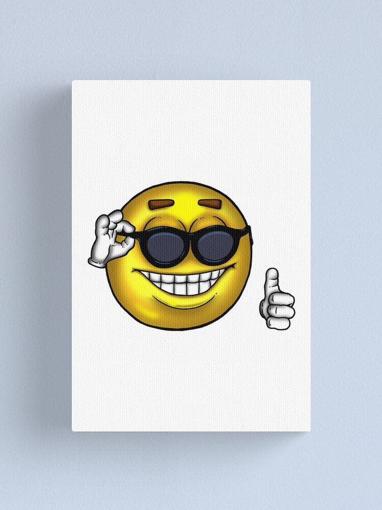 Smiley Face Sunglasses Thumbs Up Emoji Meme Face Sticker for Sale by  obviouslogic