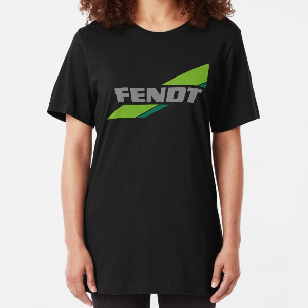 Fendt Tractors Old Logo Green Grey Slim Fit T-Shirt