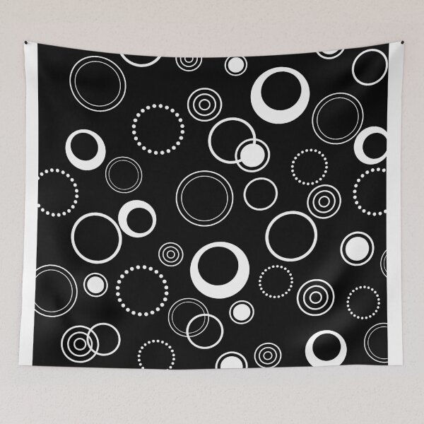 Item preview, Black and White Retro Circles Pattern designed and sold by ArtformDesigns.