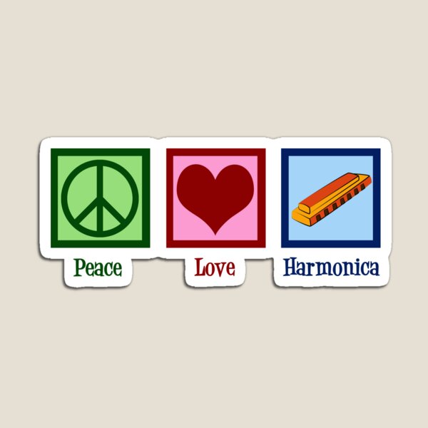 Item preview, Peace Love Harmonica designed and sold by Epic Love Designs.