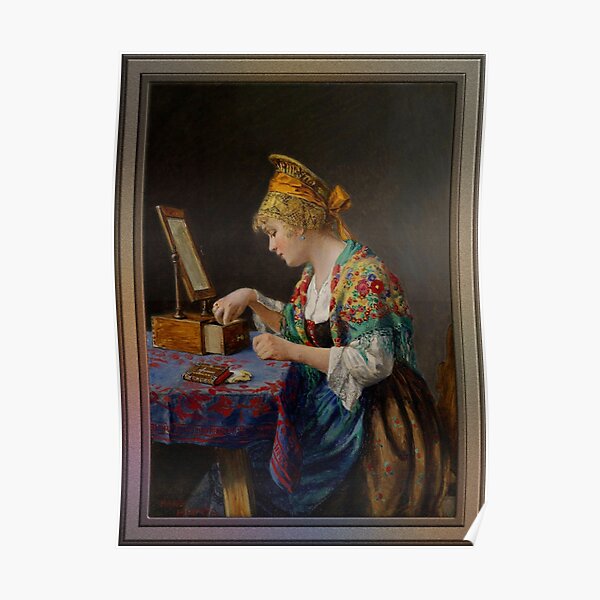 Girl from the Wachau at her Toilette by Hans Hamza Poster