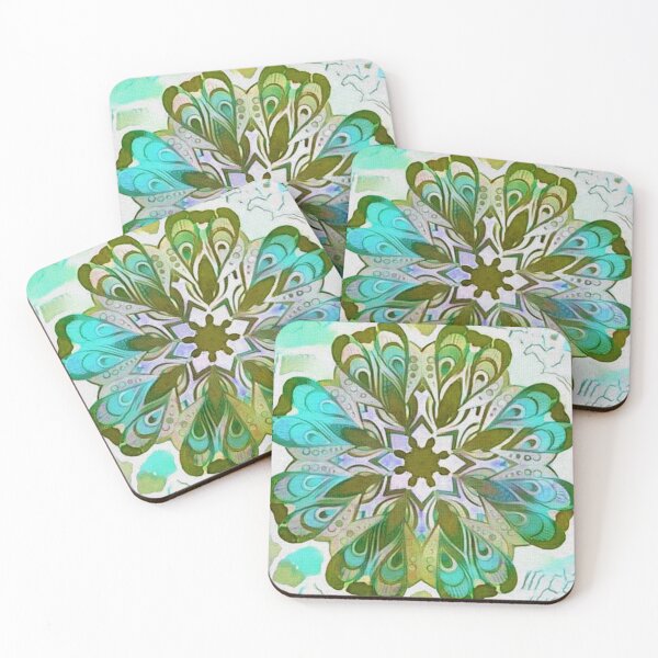 Item preview, Mandala in blues and greens designed and sold by ninasilver.