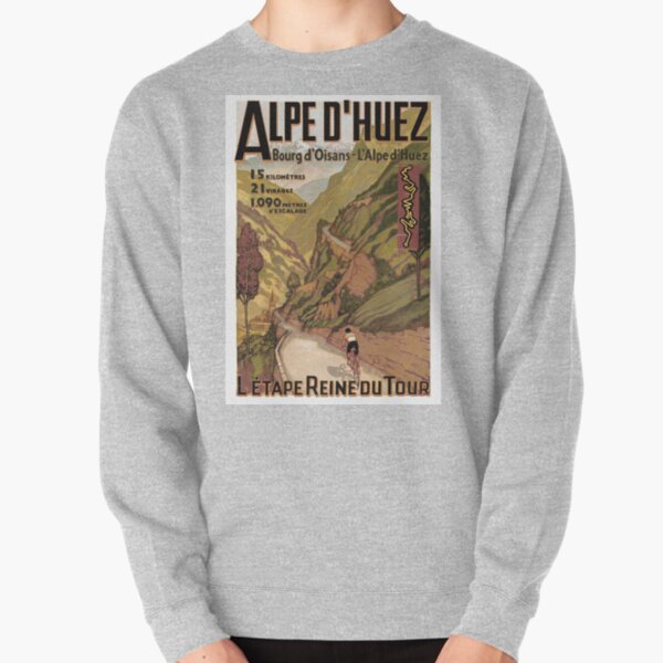 Vintage French Swiss Alps sport bicycle poster Pullover Sweatshirt