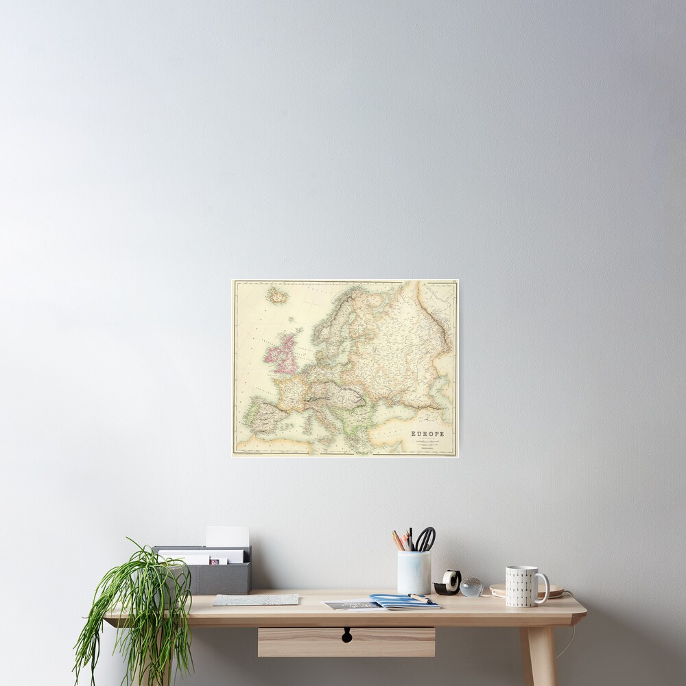 "Old Vintage Map of Europe Digital Poster Europa" Poster for Sale by ...