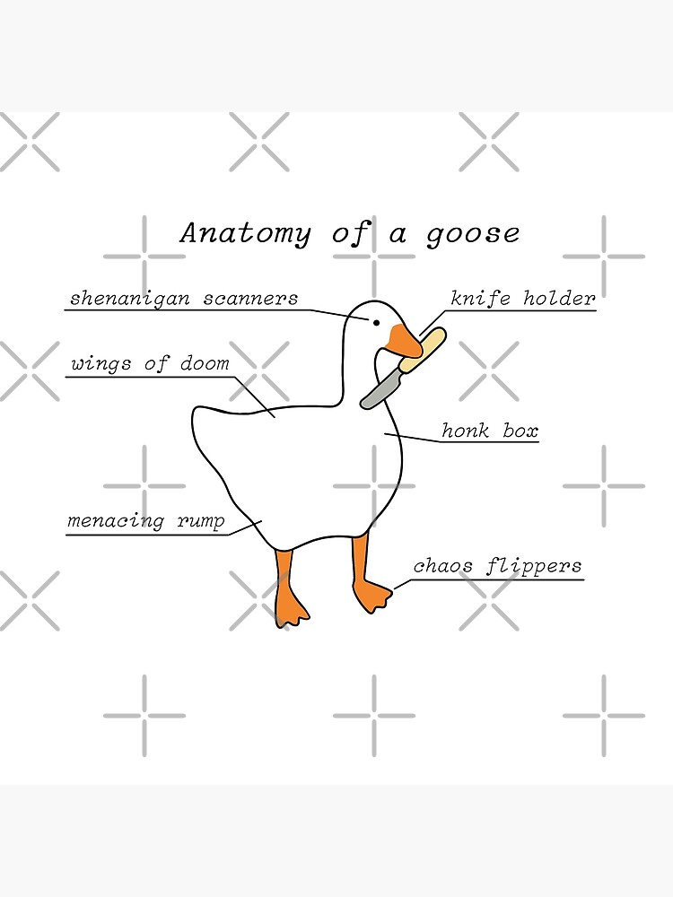 "Anatomy Of A Goose | Untitled Goose Game" Throw Pillow for Sale by