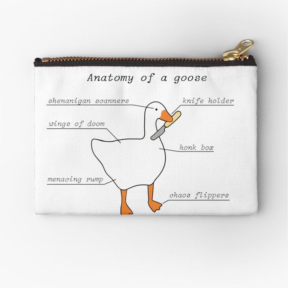 "Anatomy Of A Goose | Untitled Goose Game" Zipper Pouch for Sale by