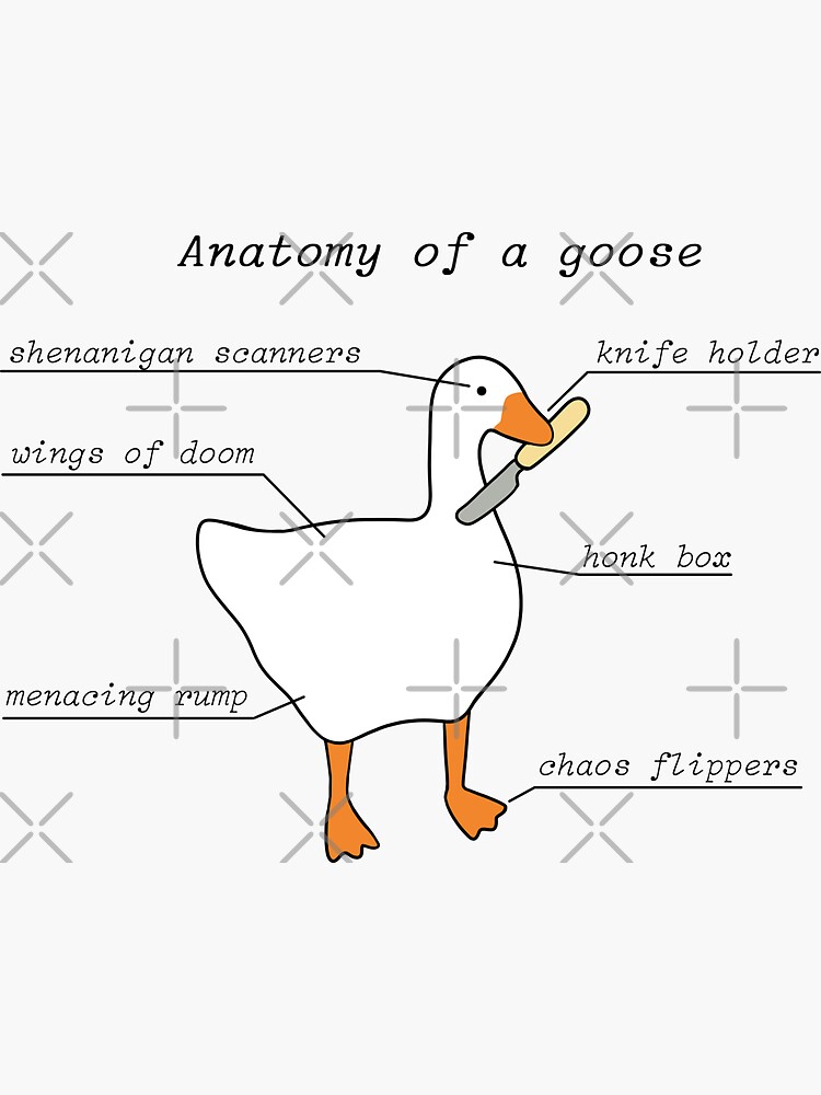 "Anatomy Of A Goose | Untitled Goose Game" Sticker by FennecLoaf