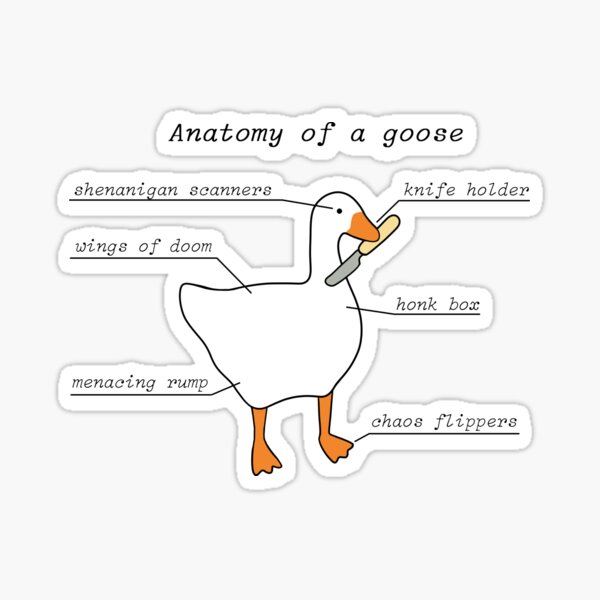 Anatomy Of A Goose | Untitled Goose Game Sticker