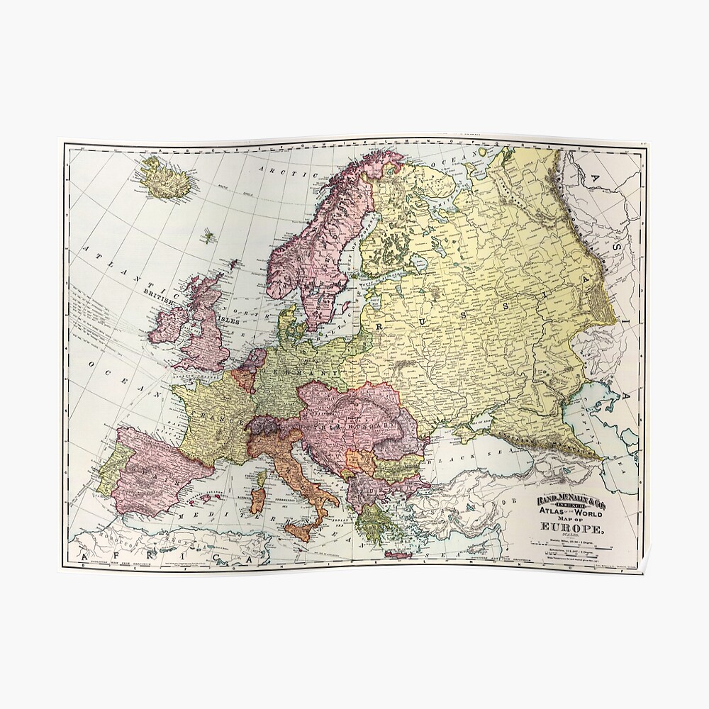 Vintage Old Map Of Europe Digital Download Map Of Europe Tapestry By Easteuromaps Redbubble