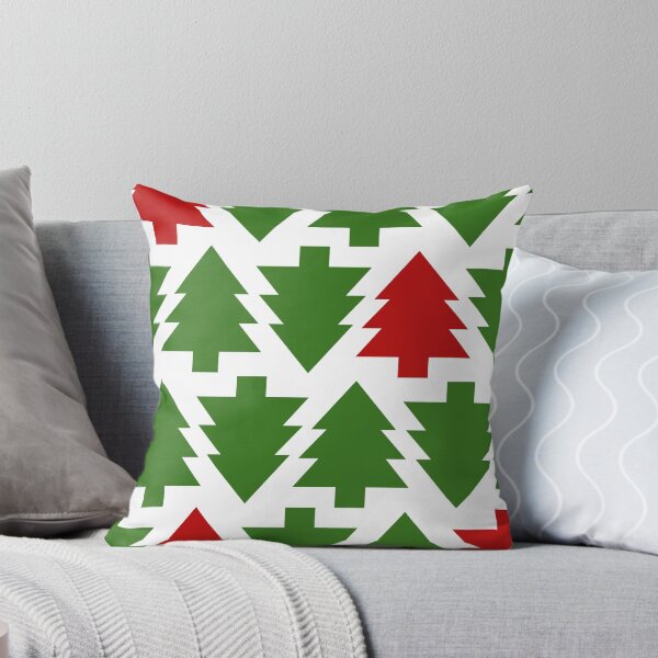 Item preview, Red and Green Holiday Tree Pattern designed and sold by Queen City  Craftworks.