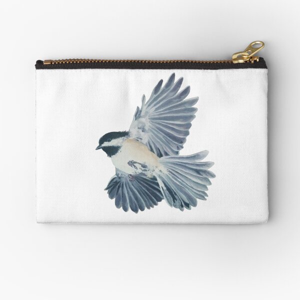 Chickadee in Flight Zipper Pouch