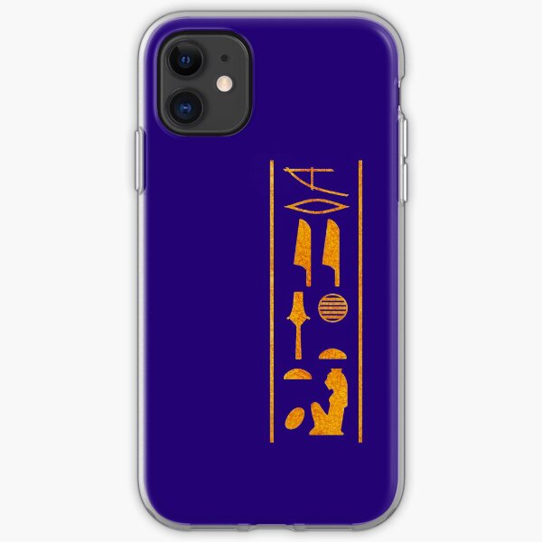 Geliebte von Sekhmet. Goldhieroglyphen-T-Shirt Entwurf durch Stuart Littlejohn iPhone Flexible Hülle