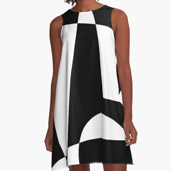 Black & White Abstract I A-Line Dress