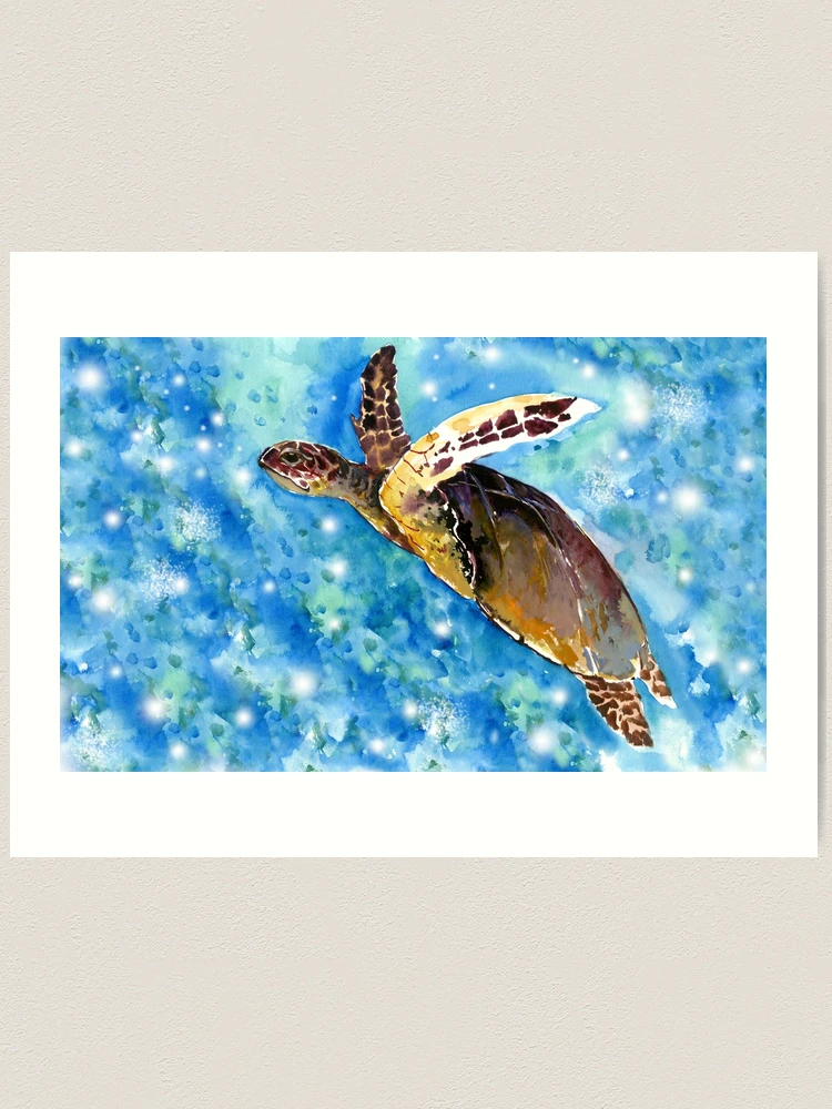 Sea Turtle in the OCean Art Print for Sale by surenart