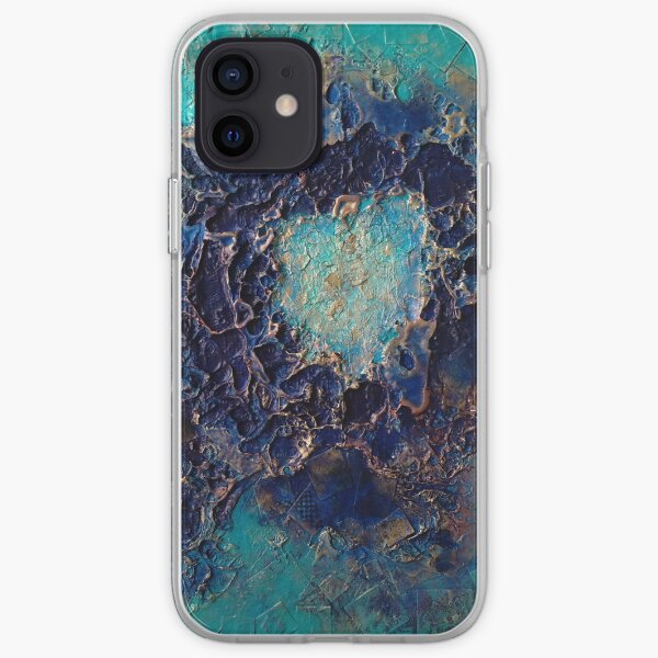 Blue Caldera against turquoise backgrouns iPhone Soft Case