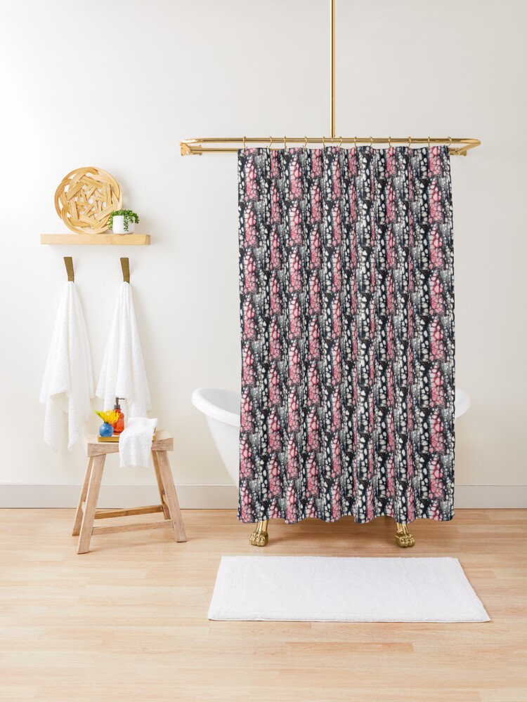 black white gold shower curtain