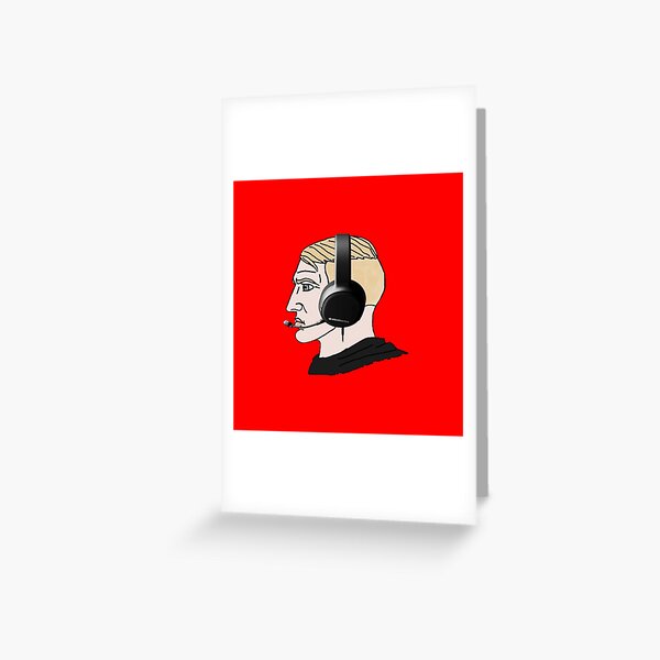 Gamer Chad Greeting Cards Redbubble - chad help me hack roblox flee the facility w gamer chad