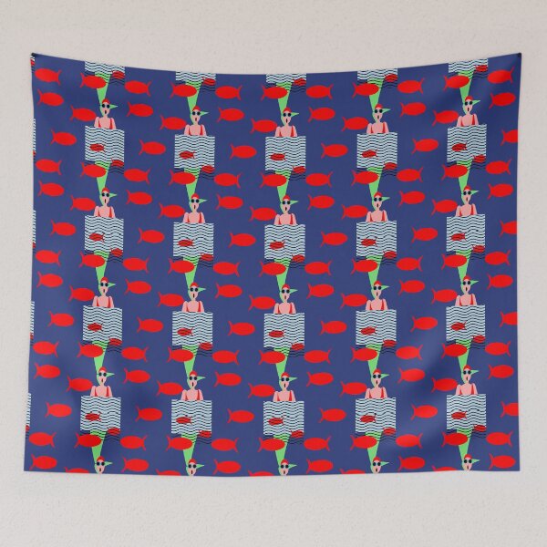 Item preview, Wild Swimmers, mermaid pattern. designed and sold by krisevansart.