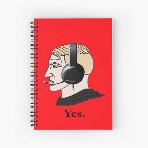 Gamer Chad Spiral Notebooks Redbubble - charles calvin headphones roblox