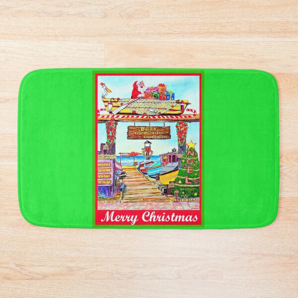 Item preview, Merry Christmas-Dory Fishing Fleet-Newport Beach CA designed and sold by ArtbyLeclerc.