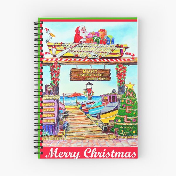 Item preview, Merry Christmas-Dory Fishing Fleet-Newport Beach CA designed and sold by ArtbyLeclerc.