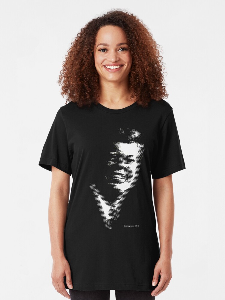 Alternate view of JFK Ghost TV Signal Slim Fit T-Shirt
