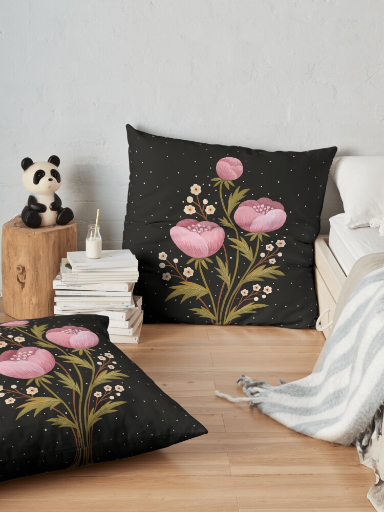 Alternate view of Blooms in the dark Floor Pillow