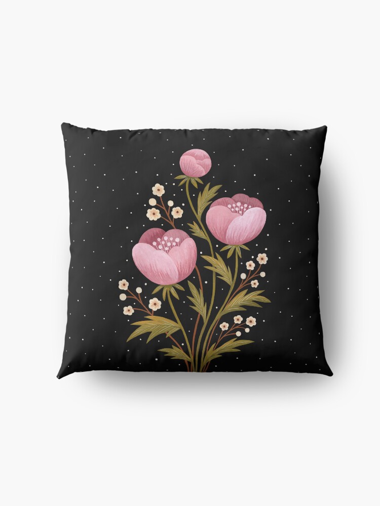 Alternate view of Blooms in the dark Floor Pillow