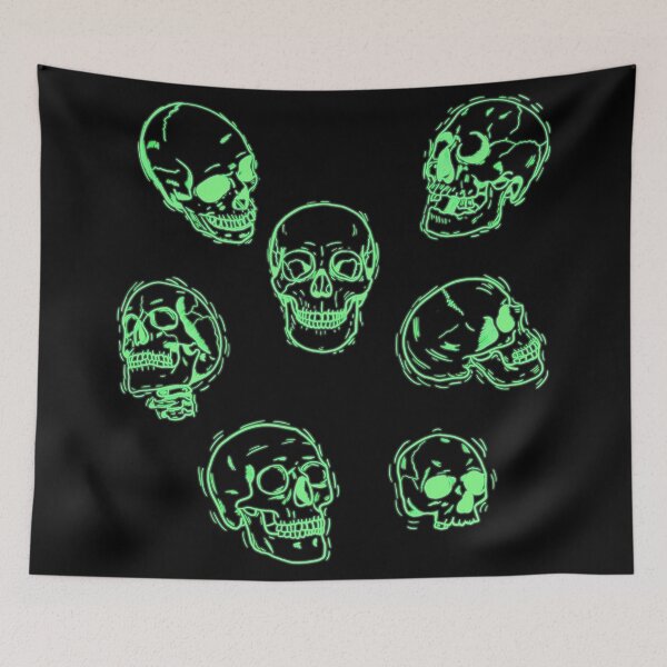 Item preview, Electric Green Skulls designed and sold by WiseWitch.