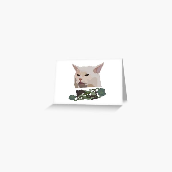 Carte De Vœux Drole Confuse Cat Meme Confusion Intensifie Par Theteesupplyco Redbubble