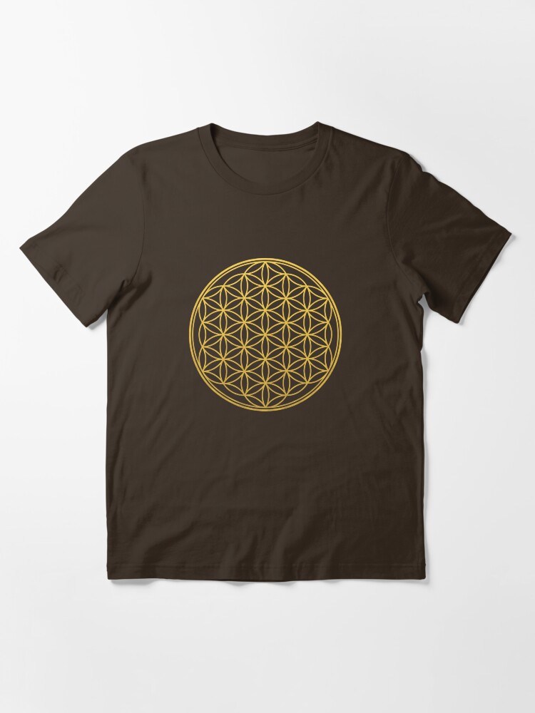Thumbnail 3 of 7, Essential T-Shirt, Flower of Life - vintage gold designed and sold by your-samadhi.