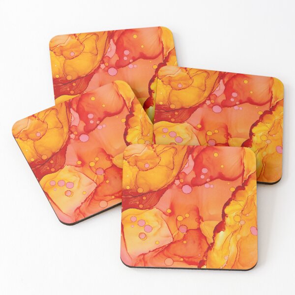 Item preview, Orange Burst: Original Abstract Alcohol Ink Painting designed and sold by herzart.