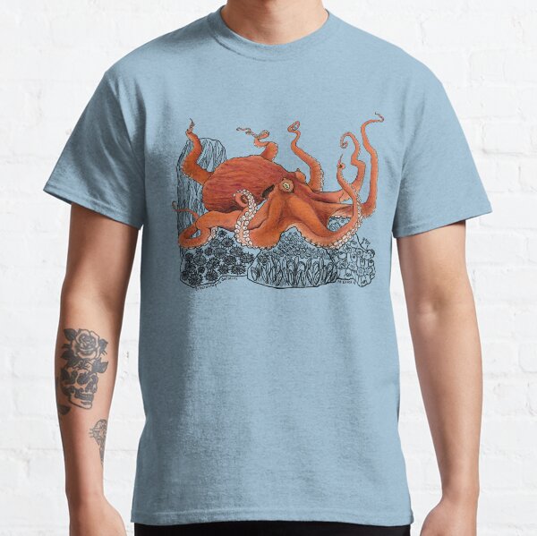 Red Giant Octopus Doodle Classic T-Shirt