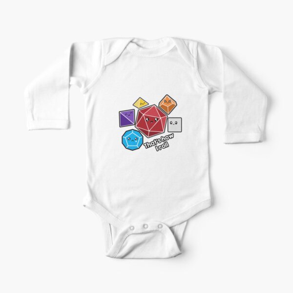 Polyhedral Pals - How I Roll - D20 Gaming Dice Long Sleeve Baby One-Piece