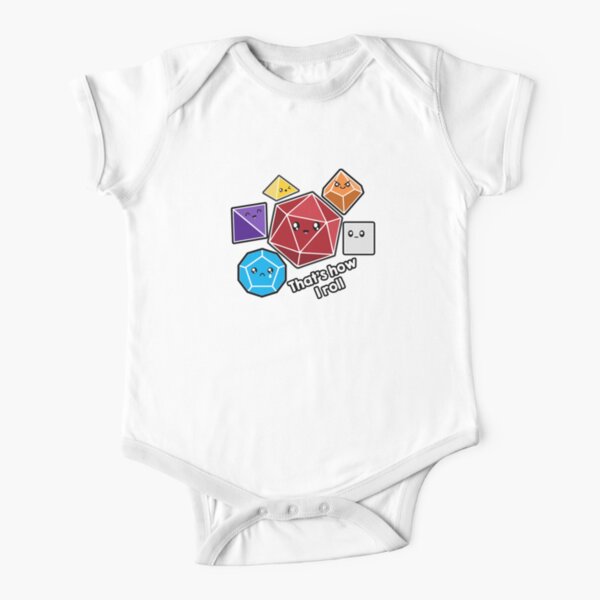 Polyhedral Pals - How I Roll - D20 Gaming Dice Short Sleeve Baby One-Piece