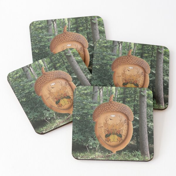 Item preview, Autumn Green Man in Acorn Frame  Forest Background designed and sold by SignsOfSpirit.