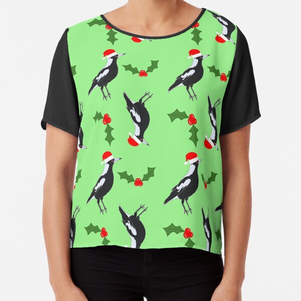 Magpie Christmas Aussie celebration Chiffon Top