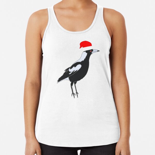 Magpie Christmas Aussie celebration Racerback Tank Top