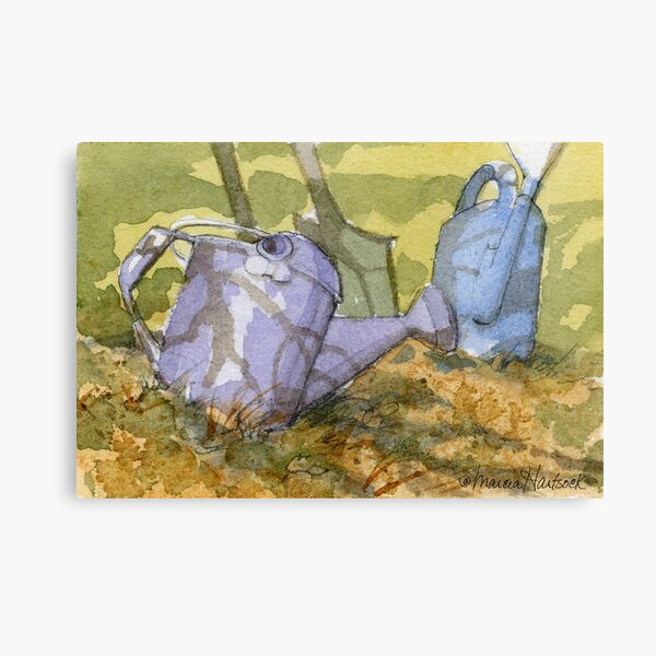 My Sister's Watering Cans Canvas Print