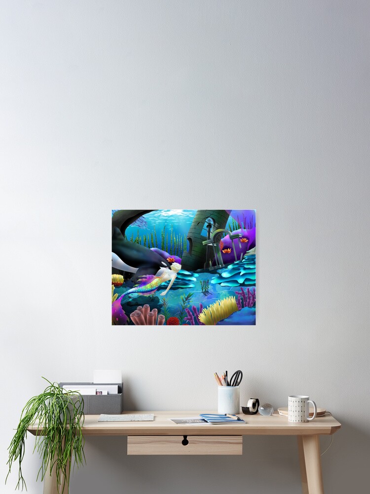 Thumbnail 2 of 3, Poster, Underwater Treasure designed and sold by chocoandt.