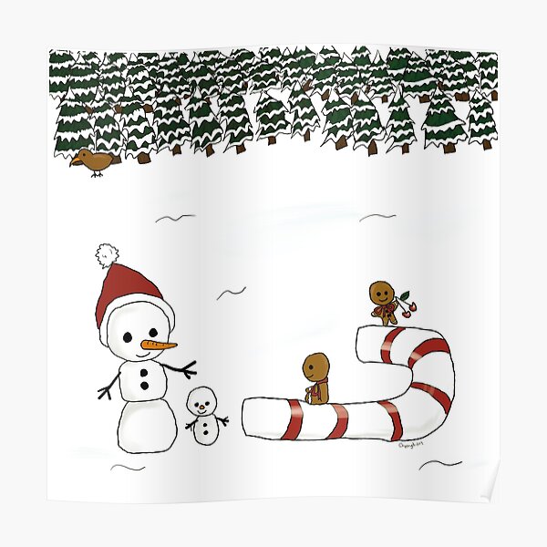 Fun With A Candy-Cane Sled Poster