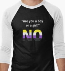 Camiseta ¾ bicolor para hombre No, estoy nonbinary
