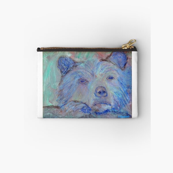 Item preview, Blue and Green Grizzly Bear Art designed and sold by carolineskinnerart.