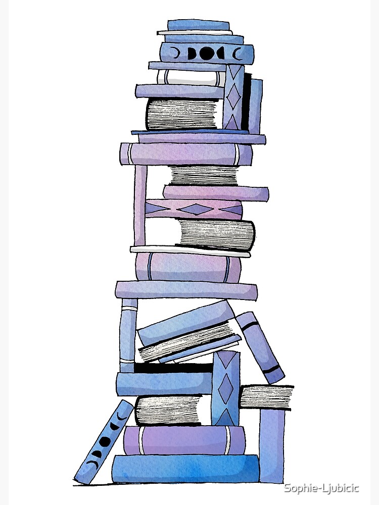 Aesthetic Book Stack Poster for Sale by mdewese3